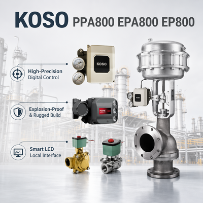 KOSO OEM Ηλεκτροπνευματική έξυπνη συσκευή θέσης βαλβίδων μοντέλα PPA800/EPA800/EP800