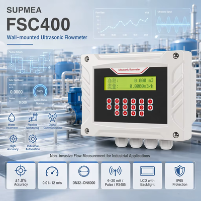 Supmea FSC400 Υπερήχων μετρητή ροής μη επεμβατικός σφραγίδα στο μετρητή ροής νερού Βιομηχανικός μετρητής ροής