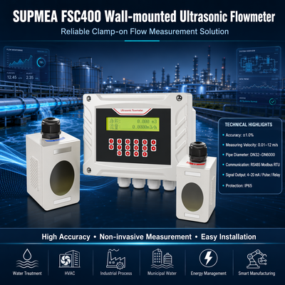 Supmea FSC400 Στον τοίχο τοποθετημένη σφίξιμο για υπερηχητικό μετρητή ροής χρόνος διέλευσης ψηφιακό μετρητή ροής υγρών