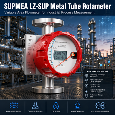 Μετρητής ροής μεταβλητής περιοχής Supmea LZ-SUP Μηχανικός δείκτης ροής υγρού αερίου ατμού μεταλλικού σωλήνα περιστροφέα