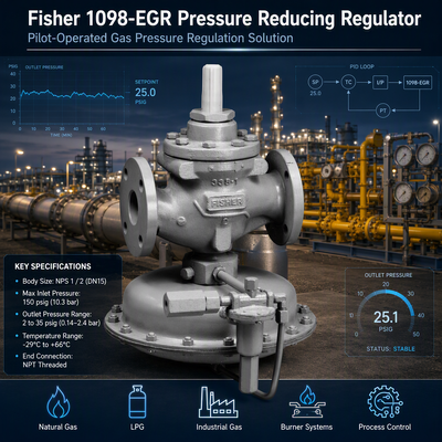 Fi-sher 1098-EGR ρυθμιστής φυσικού αερίου πιλοτική βαλβίδα ελέγχου πίεσης βιομηχανικός ρυθμιστής πίεσης αερίου