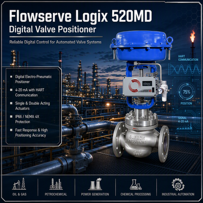 Flowserve Valve Controller Logix 520MD+37-W2D300-GM3-0000 Digital HART Electro Pneumatic Smart Valve Positioner