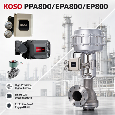 Σε απόθεμα KOSO PPA800/EPA800/EP800 Ηλεκτροπνευματική έξυπνη συσκευή θέσης βαλβίδας 4-20mA για ενεργοποιητή πνευματικού ελέγχου