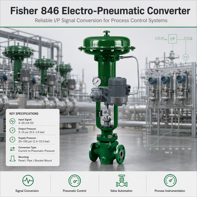 Ηλεκτροπνευματικός μετατροπέας πίεσης Fisher 846 με ηλεκτρονική ανάδραση 4-20mA