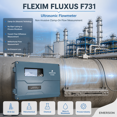 Flexim FLUXUS F731 Μη επεμβατικός υπερηχητικός μετρητής ροής με αμφίδρομη μέτρηση για επικίνδυνες περιοχές