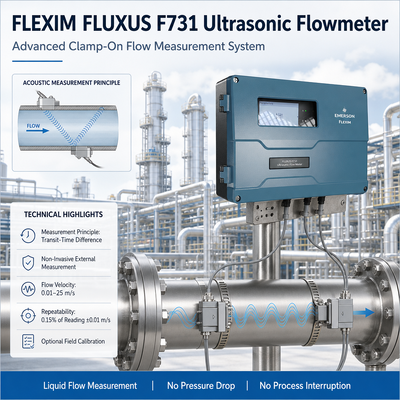 Μετρητής ροής υπερήχων τύπου clamp-on FLEXIM FLUXUS F731 με μη επεμβατική μέτρηση ροής και αμφίδρομη δυνατότητα για ευρύ φάσμα μεγεθών σωλήνων