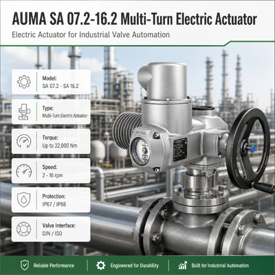 AUMA SA Multi Turn Electric Actuator Motor Operated Valve Actuator Industrial Valve Actuator Gate Valve Automation