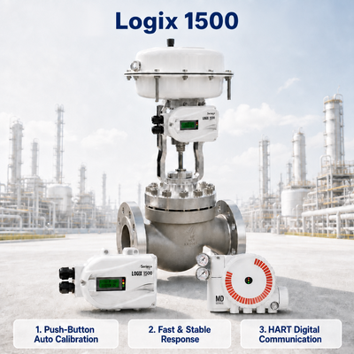 Logix 1500 Έξυπνος Ψηφιακός Τοποθετητής Βαλβίδας Επικοινωνία HART 4 20mA IP67 Έλεγχος Ροής Πετροχημική Εγκατάσταση Διύλισης