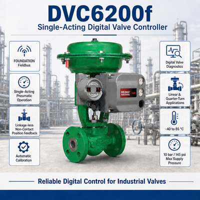 FD DVC6200F Ψηφιακός Ελεγκτής Βαλβίδας Μονής Ενέργειας FOUNDATION Fieldbus Έξυπνος Τοποθετητής Βαλβίδας