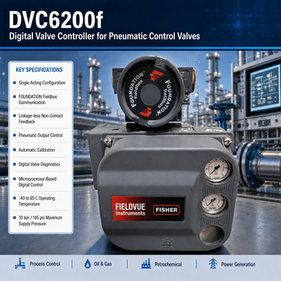 FD DVC6200F Ψηφιακός Ελεγκτής Βαλβίδας Μονής Ενέργειας FOUNDATION Fieldbus Έξυπνος Τοποθετητής Βαλβίδας