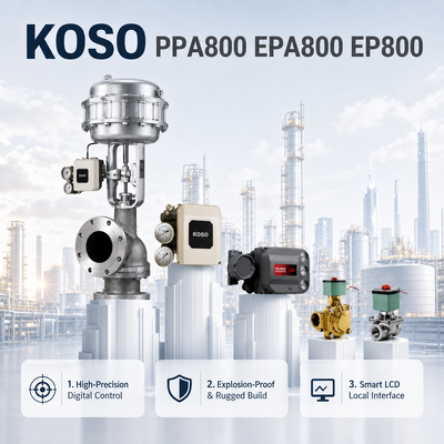 Ηλεκτροπνευματική συσκευή θέσης σειράς KOSO EP800 PPA800 EPA800 Ελέγχων έξυπνων βαλβίδων OEM Ασφαλής έκρηξης Πιστοποίηση IECEx ATEX