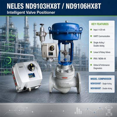 Ψηφιακός πνευματικός ελεγκτής βαλβίδας HART Neles ND9103HX8T ND9106HX8T Έξυπνος προσδιοριστής θέσης πνευματικής βαλβίδας