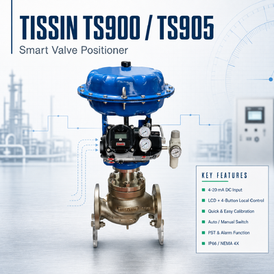 Tissin TS900 TS905 Έξυπνος Τοποθετητής Βαλβίδας 4-20mA HART Ψηφιακός Τοποθετητής Βαλβίδας Ελέγχου από Ανοξείδωτο Ατσάλι