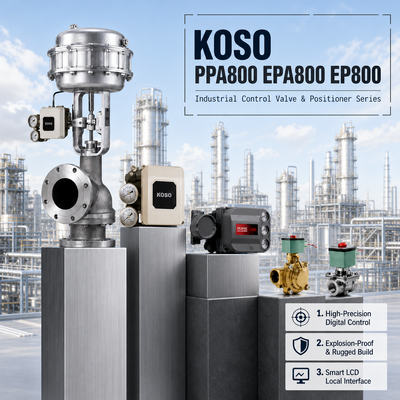KOSO PPA800 EPA800 EP800 Ηλεκτροπνευματικός Ελεγκτής Βαλβίδας Έξυπνη Ανάδραση 4-20mA Γραμμικός Έλεγχος Ροής OEM