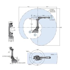 Ο 6-άξονας Motoman Yaskawa, ρομπότ συγκόλλησης επεκτείνω-προσιτότητας AR2010 προσφέρει γρήγορος και ισχυρός με τον ελεγκτή ρομπότ YRC1000