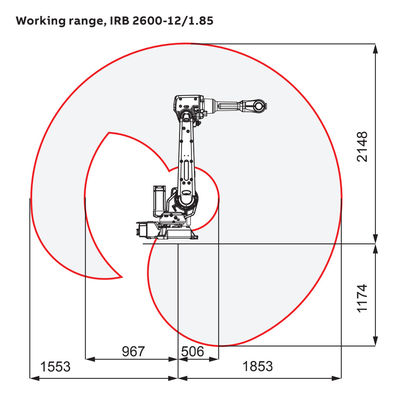 ABB IRB 2600 βιομηχανικός βραχίονας ρομπότ 6 άξονα ως αυτόματο ρομπότ συγκόλλησης