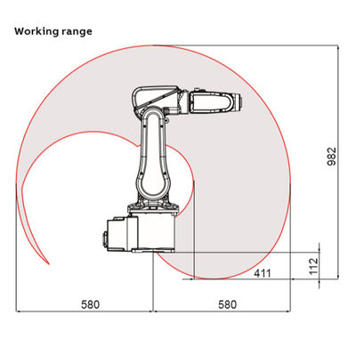 ABB IRB 120 μίνι βραχίονας ρομπότ 6 άξονα με το συμπαγή ελεγκτή IRC5 για την επιλογή και την τοποθέτηση του βραχίονα ρομπότ