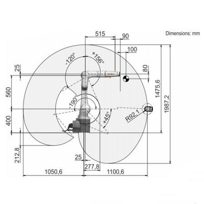 Προσιτότητα ωφέλιμων φορτίων 11.1Kg KR 10 r1100-2 1101mm ρομποτική συγκόλληση