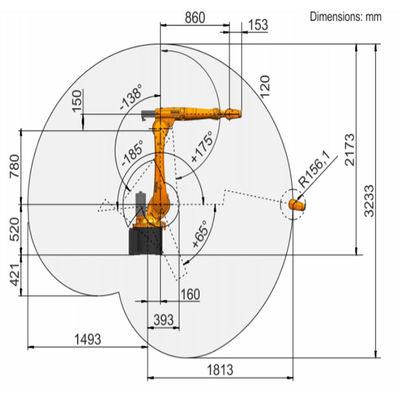 Προσιτότητα ωφέλιμων φορτίων 23.9kg KR 20 r1810-2 1813mm ρομποτική συγκόλληση