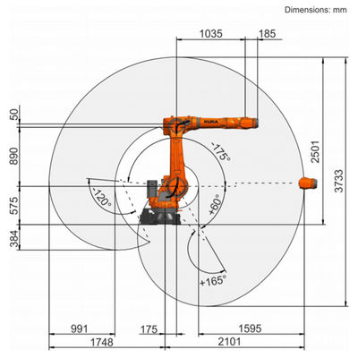 KR 70 R2100 με την προσιτότητα 2101mm ωφέλιμων φορτίων 85kg ελεγκτών KR C4 Palletizing ρομπότ