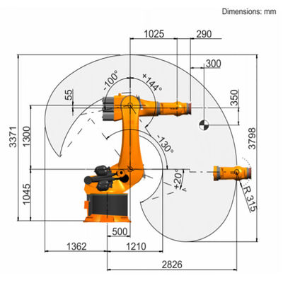 KR 360 μέγιστη προσιτότητα 2826mm ωφέλιμων φορτίων 472kg R2830 χειριστής ρομπότ 6 άξονα