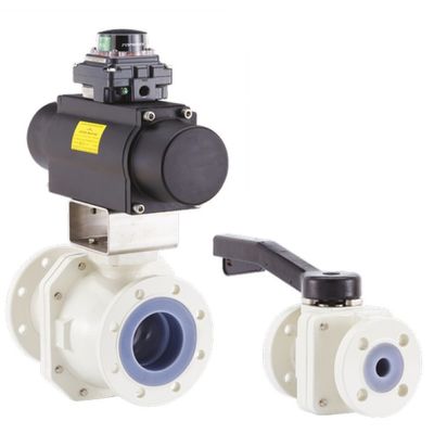 Ευθυγραμμισμένες βαλβίδες σφαιρών Neotecha NXR PFA με τα χειρωνακτικά πρότυπα API 609 ενεργοποιητών