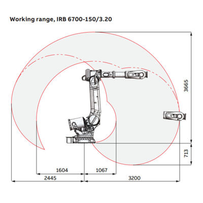 IRB6700-150/3.2 με CNC το βραχίονα ρομπότ για τα υλικά μέρη διαχειριζόμενου εξοπλισμού και άλλο εξοπλισμό συγκόλλησης