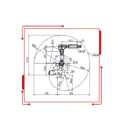 6 χειριστής Aixs με το ωφέλιμο φορτίο 950MM 8KG μίνι ρομπότ προσιτότητας ως ζωγραφική της ψεκάζοντας μηχανής από την Κίνα