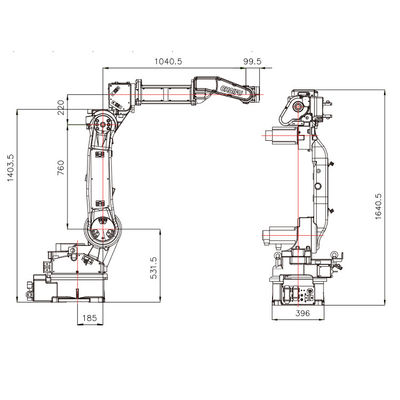 SF6-C2080 με το ωφέλιμο φορτίο 2080MM 10KG ρομποτικός βραχίονας προσιτότητας ως βιομηχανικό ρομπότ και ρομπότ συγκόλλησης
