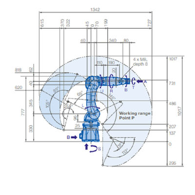 6-άξονας-ρομπότ βραχιόνων ρομπότ YASKAWA MOTOMAN GP7 με το ωφέλιμο φορτίο 7 κλ