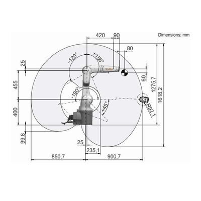 Ρομπότ KR 6 βραχίονας 6 επιθεώρησης ρομπότ r900-2 CNC άξονας ως βιομηχανικό ρομπότ