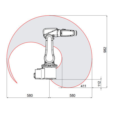 ABB IRB 120 βιομηχανικός ρομποτικός βραχίονας 6 άξονα για το εύκαμπτο και συμπαγές ωφέλιμο φορτίο βραχιόνων ρομπότ παραγωγής βιομηχανικό 3 κλ