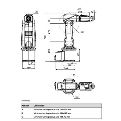 ABB IRB 120 βιομηχανικός ρομποτικός βραχίονας 6 άξονα για το εύκαμπτο και συμπαγές ωφέλιμο φορτίο βραχιόνων ρομπότ παραγωγής βιομηχανικό 3 κλ