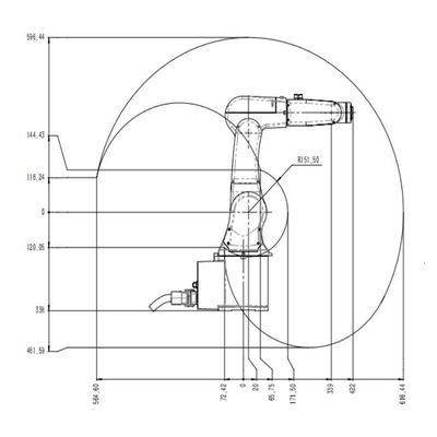Ρομποτικός βραχίονας 6 ρομπότ TRB050-3kg-616mm υλικού χειρισμού άξονας ως καθολικό ρομπότ