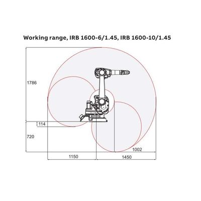 Ρομπότ IRB 160010/1.45 συσκευασίας 6 βιομηχανικά ρομπότ βραχιόνων άξονα βιομηχανικά ρομποτικά