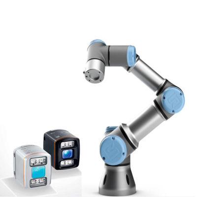 Η βιομηχανική επιλογή βραχιόνων ρομπότ Cobot UR3 και τοποθετεί τον άξονα 6 με την επιλογή πενσών και τοποθετεί το βραχίονα ρομπότ μηχανών