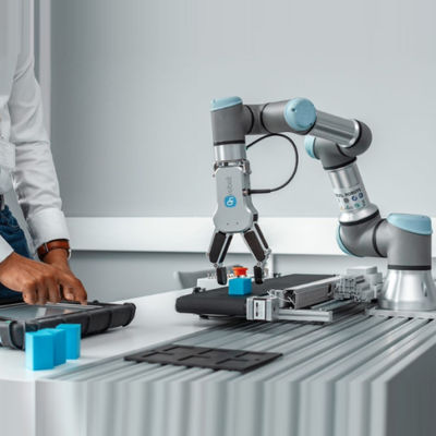 Βραχίονας Cobot UR10e ρομπότ συγκόλλησης με τον καθολικό ρομποτικό βραχίονα φανών συγκόλλησης για τη μηχανή συγκόλλησης 6 άξονα