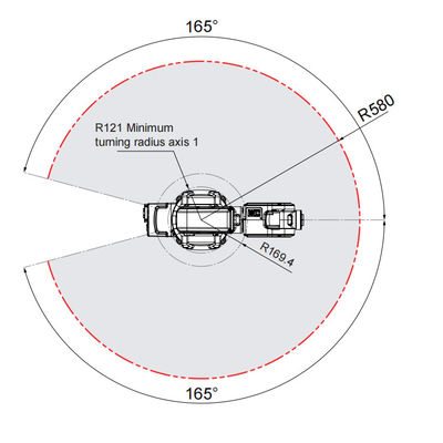 ABB IRB120 με το βραχίονα ρομπότ 6 άξονα με το ωφέλιμο φορτίο 3kg φθάνει σε 580mm για την επιλογή και τοποθετεί ως μηχανή συνελεύσεων