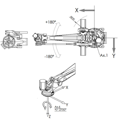 Βραχίονας ρομπότ ωφέλιμων φορτίων COMAU PAL-260-3,1 260KG για το χειρισμό και Palletizing