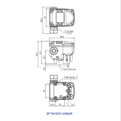 Sptm-5V έξυπνα ηλεκτρικά πνευματικά μέρη συσκευών αποστολής σημάτων θέσης βαλβίδων ελέγχου