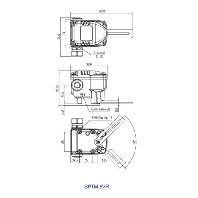 Sptm-5V έξυπνα ηλεκτρικά πνευματικά μέρη συσκευών αποστολής σημάτων θέσης βαλβίδων ελέγχου