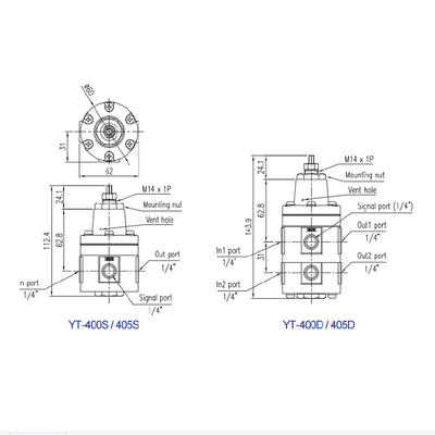 Positioner yt-400S χάλυβα βαλβίδων ελέγχου κλειδαριών επάνω ηλεκτρικό