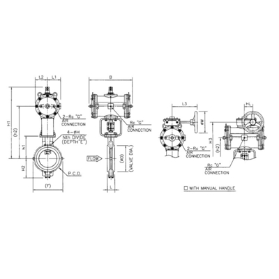 710C πνευματικός ενεργοποιητής 6400RB βαλβίδων ελέγχου σφαιρών