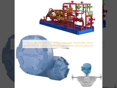 Ακουστικός πομπός Emerson Rosemount 708 Wireless, μετρητής ροής Coriolis Micro Motion F025S και διατάξεις αλλαγής βαλβίδων